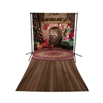Christmas Great Room Floor Extended Printed Backdrop